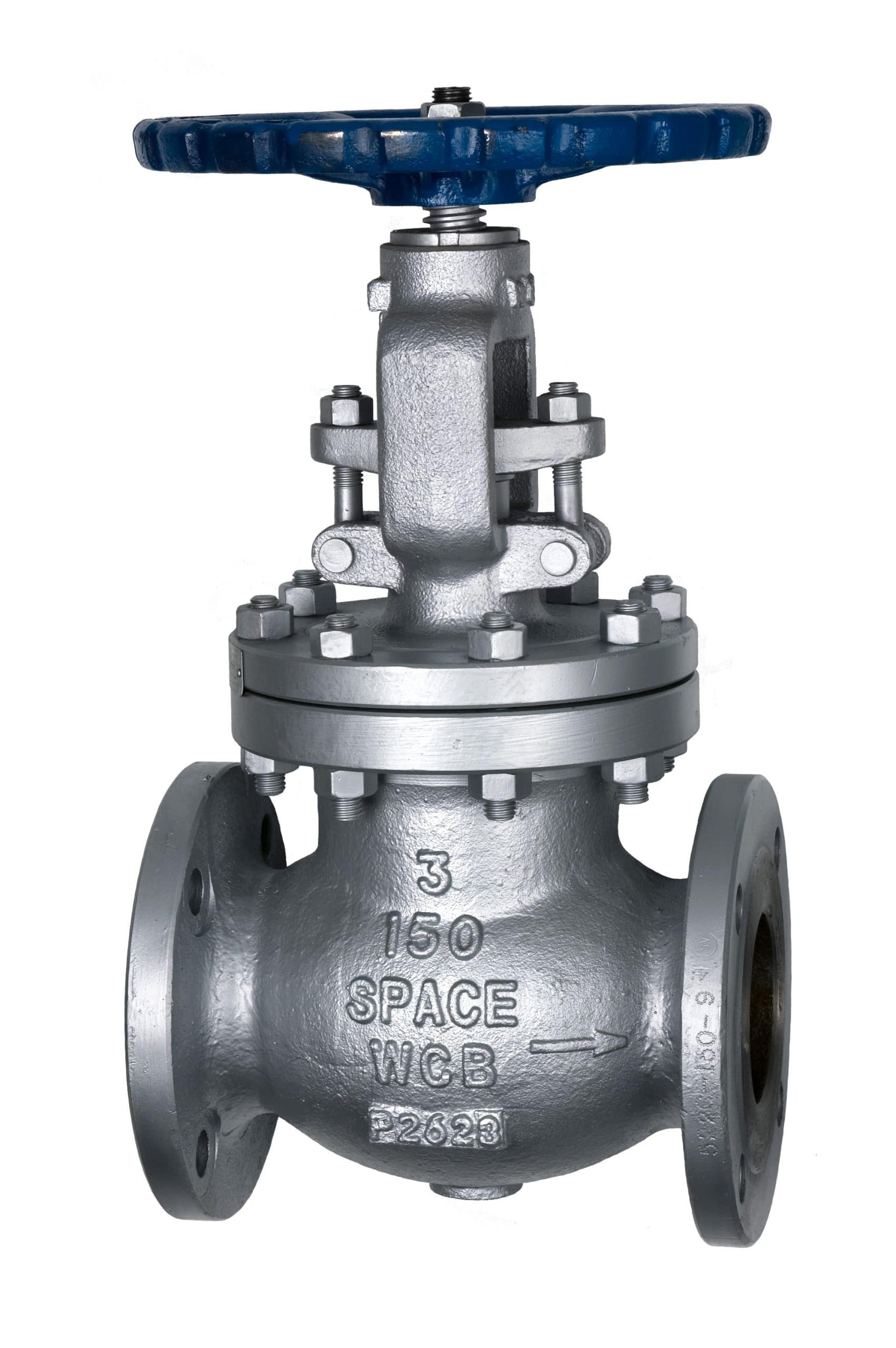 Cast steel flanged globe valve with a handwheel