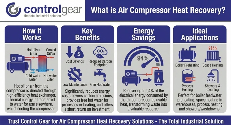 Heat recovery for air compressors