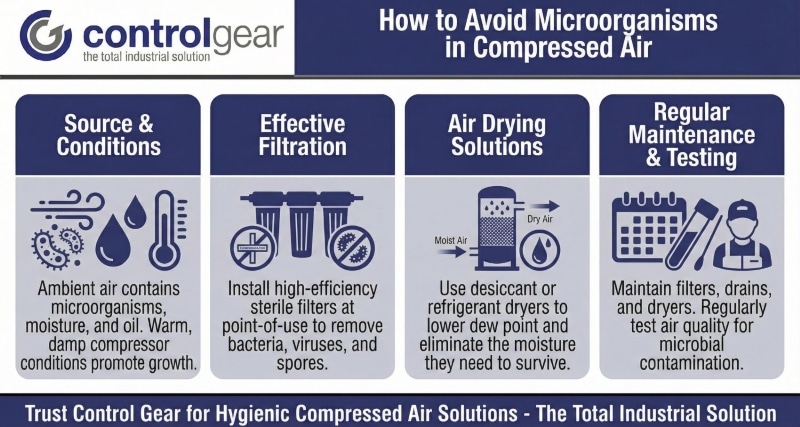 How to avoid microorganisms in compressed air