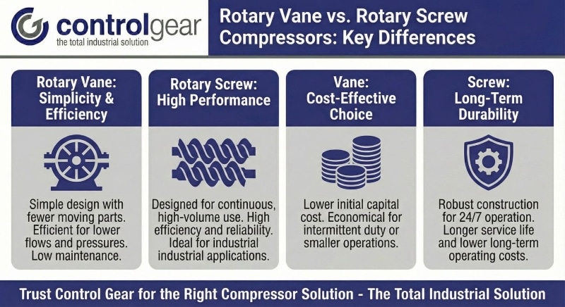 Rotary Vane Vs Rotary Screw Compressors