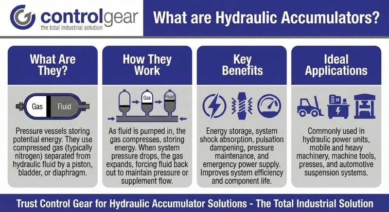 What are hydraulic accumulators